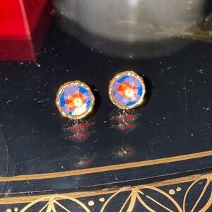 Vintage Marc by Marc Jacobs Goldtone, Glass & Enamel Button Earrings